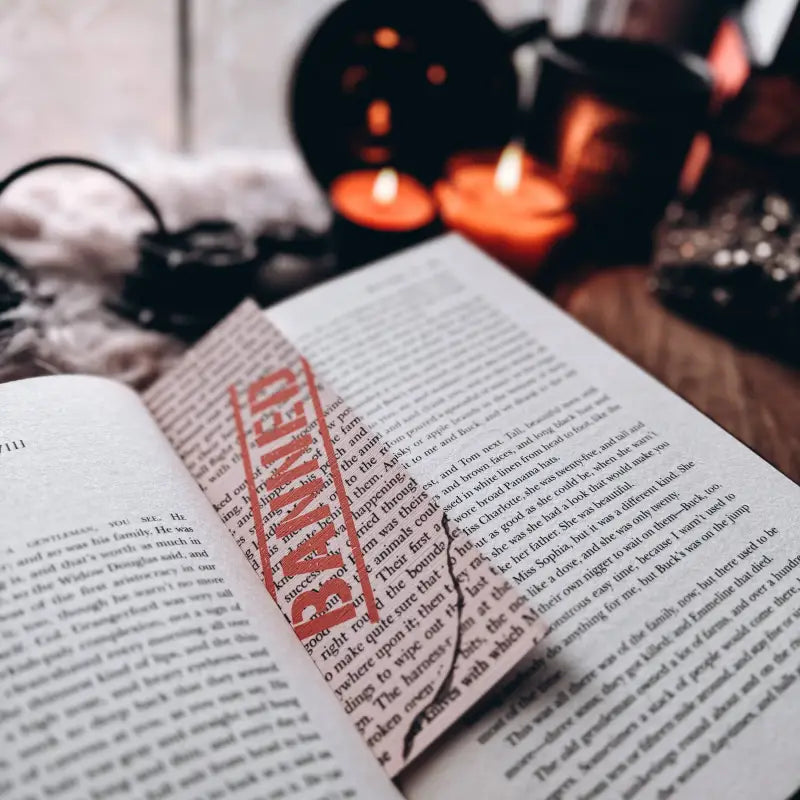 Dystopian Reader Banned Books Bookmark Book Page Art