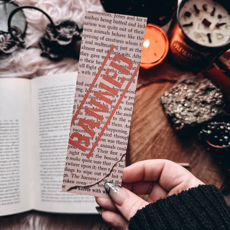 Dystopian Reader Banned Books Bookmark Book Page Art