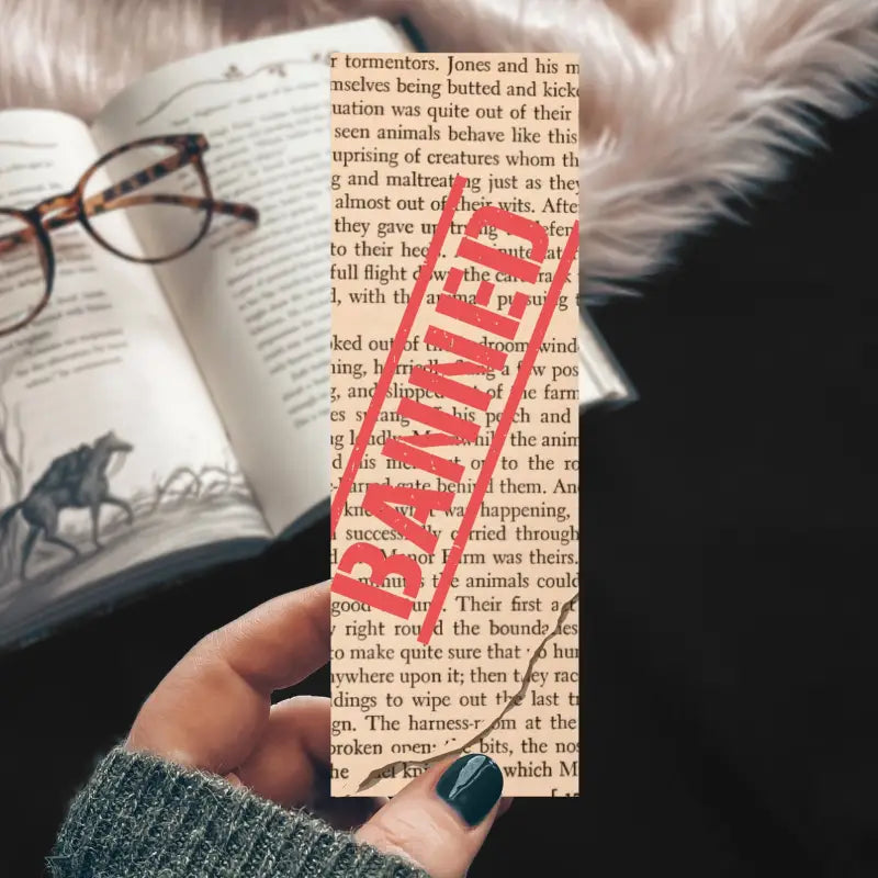 Dystopian Reader Banned Books Bookmark Book Page Art