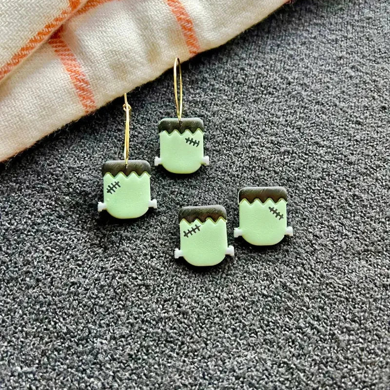 Frankenstein Clay Earrings - hoops