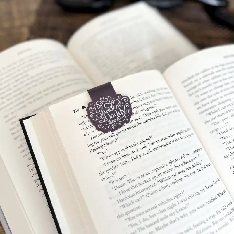 In My Shadow Daddy Era Magnetic Bookmark - Black