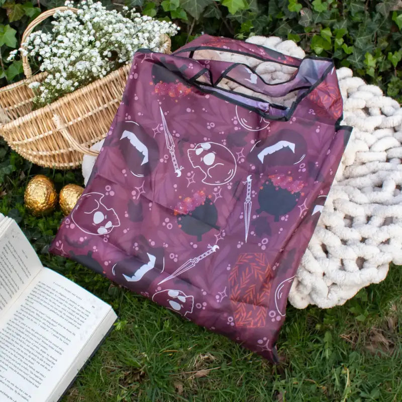 Maroon Magic Foldable Tote Bag
