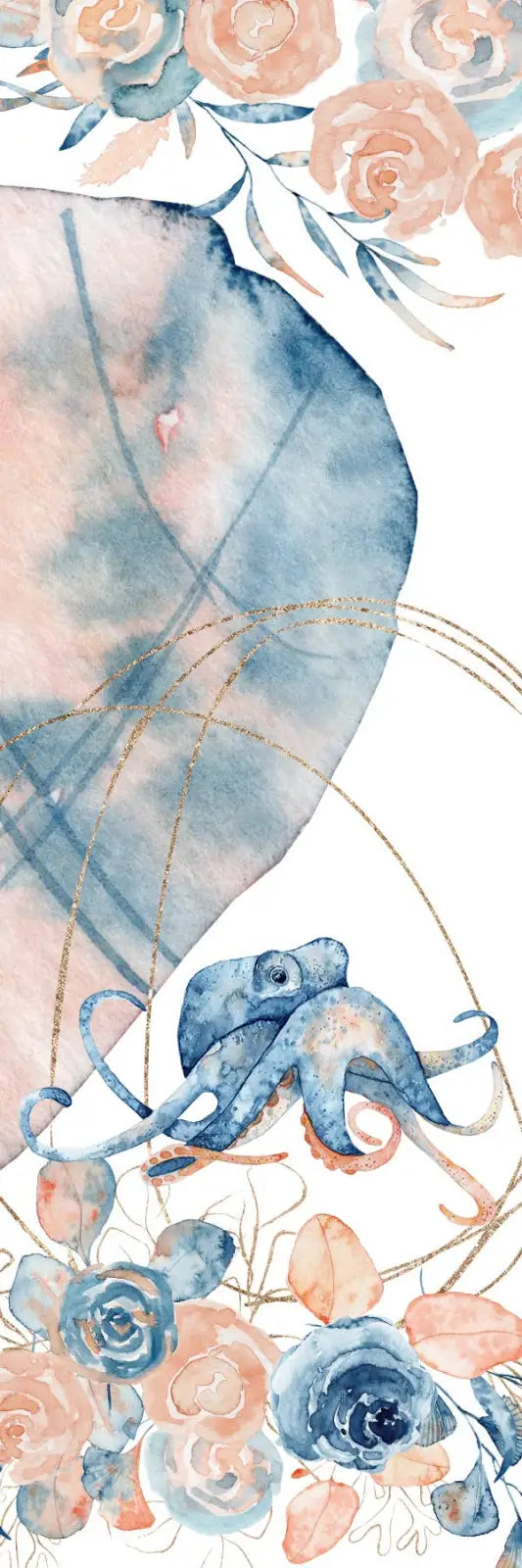 Octopus Watercolor Bookmark