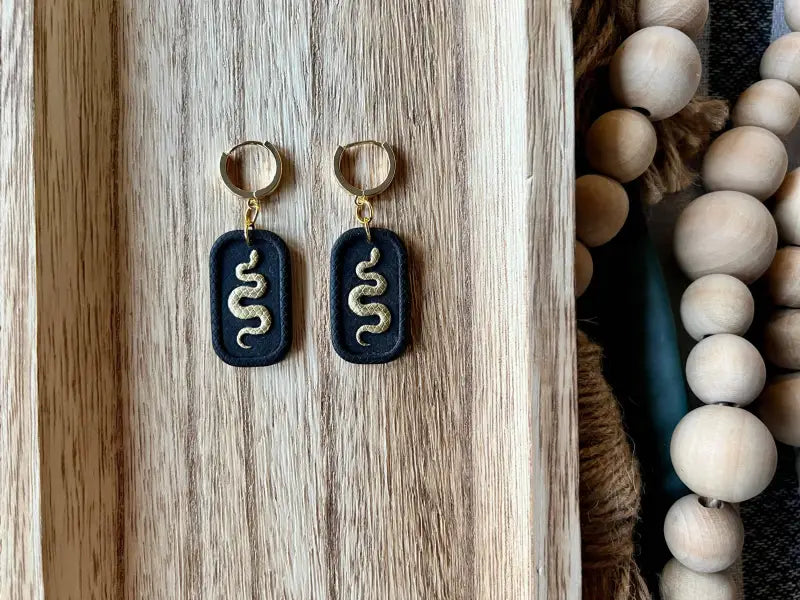Snake Clay Earrings