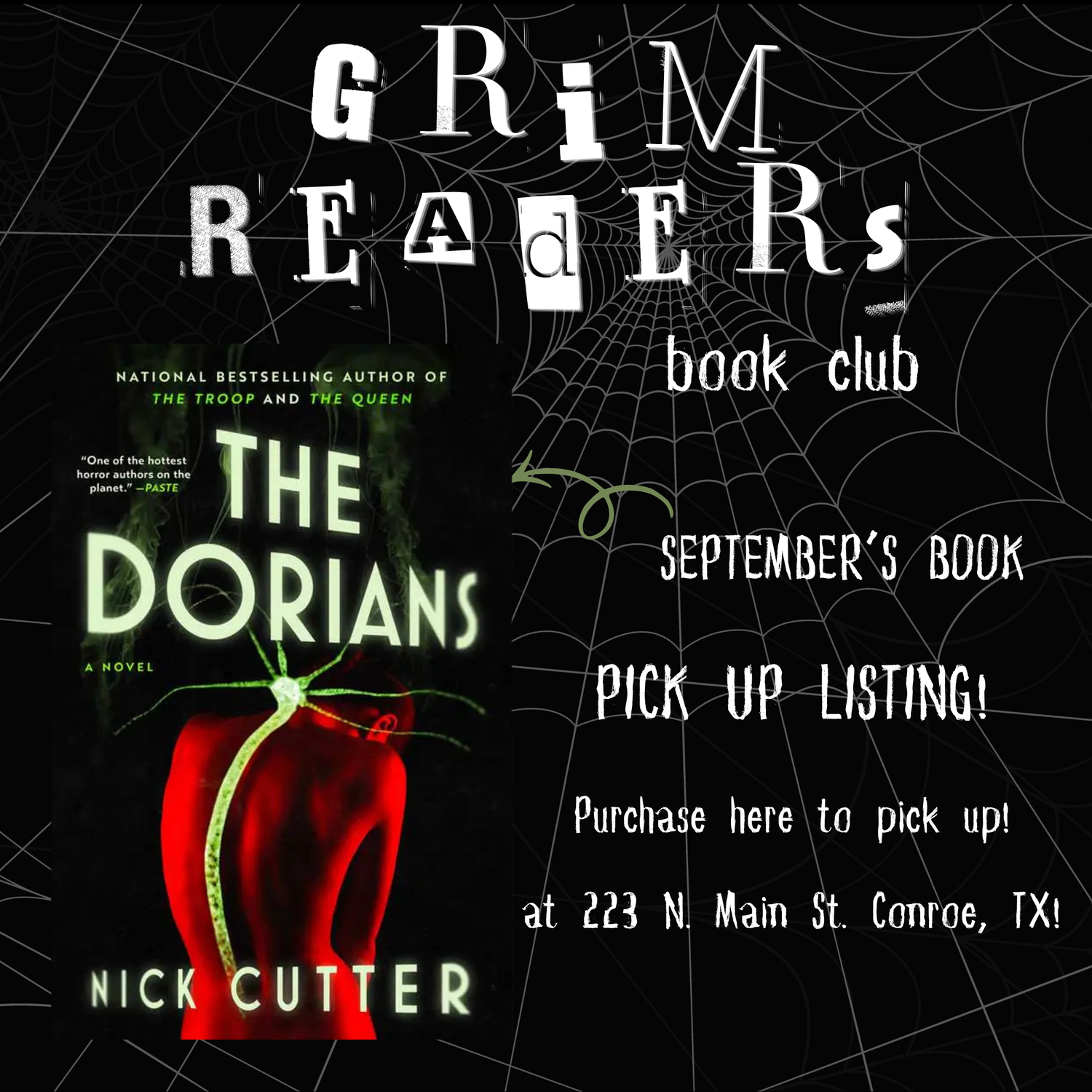 Grim Readers Book Club *PICK UP* | September&