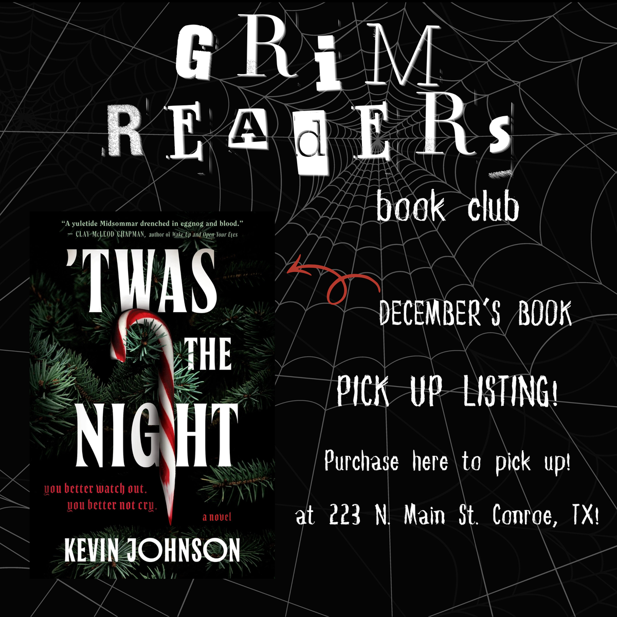 Grim Reader’s Book Club | *PICK UP* | December’s Book + Candle | ‘Twas the Night by Kevin Johnson