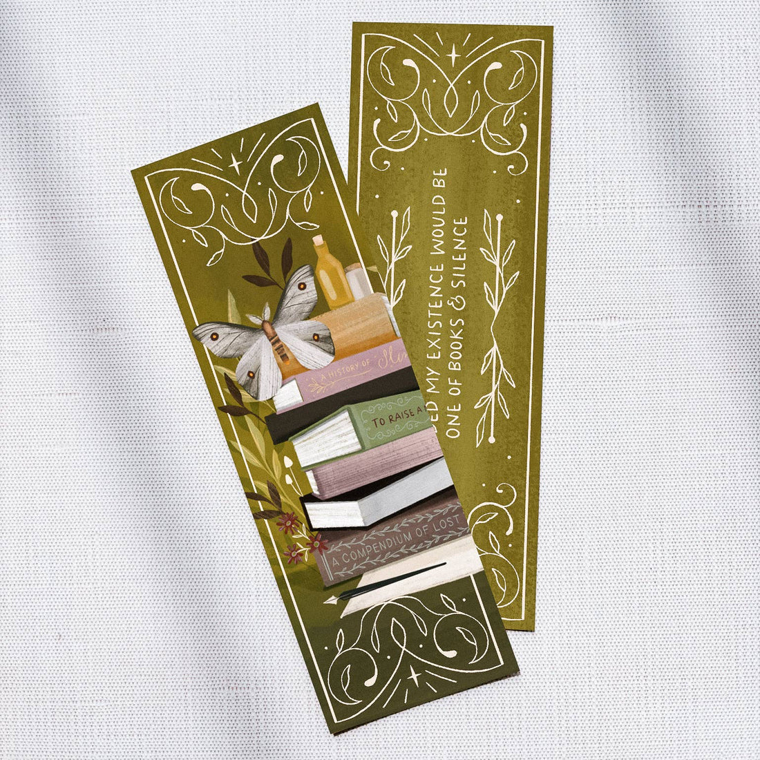 Bookmark: Books and Silence - Literary Quote