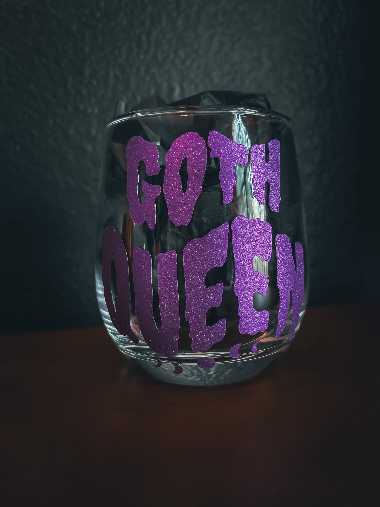 Goth Queen Wine Glass