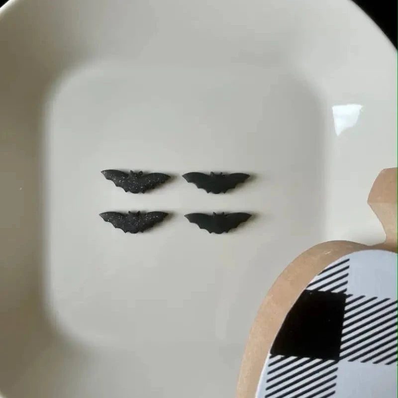 Bat Halloween Clay Earrings - matte stud