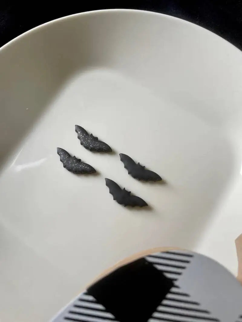 Bat Halloween Clay Earrings - matte stud