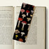 Black Mushroom Double-Sided Bookmark with Vintage Marbling