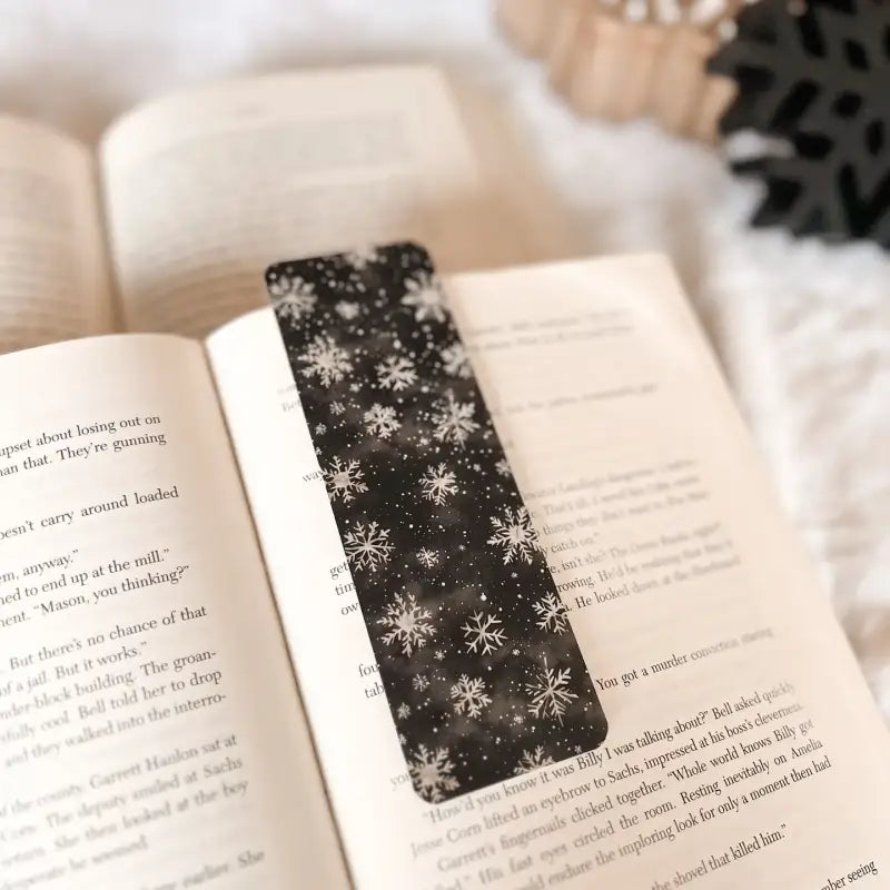 Black &amp; White Snowflake Bookmark