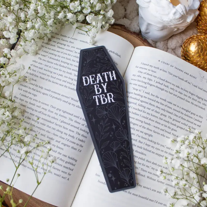 Death By Tbr Halloween Coffin Die Cut Bookmark | Soft Touch