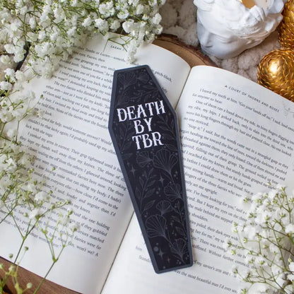 Death By Tbr Halloween Coffin Die Cut Bookmark | Soft Touch