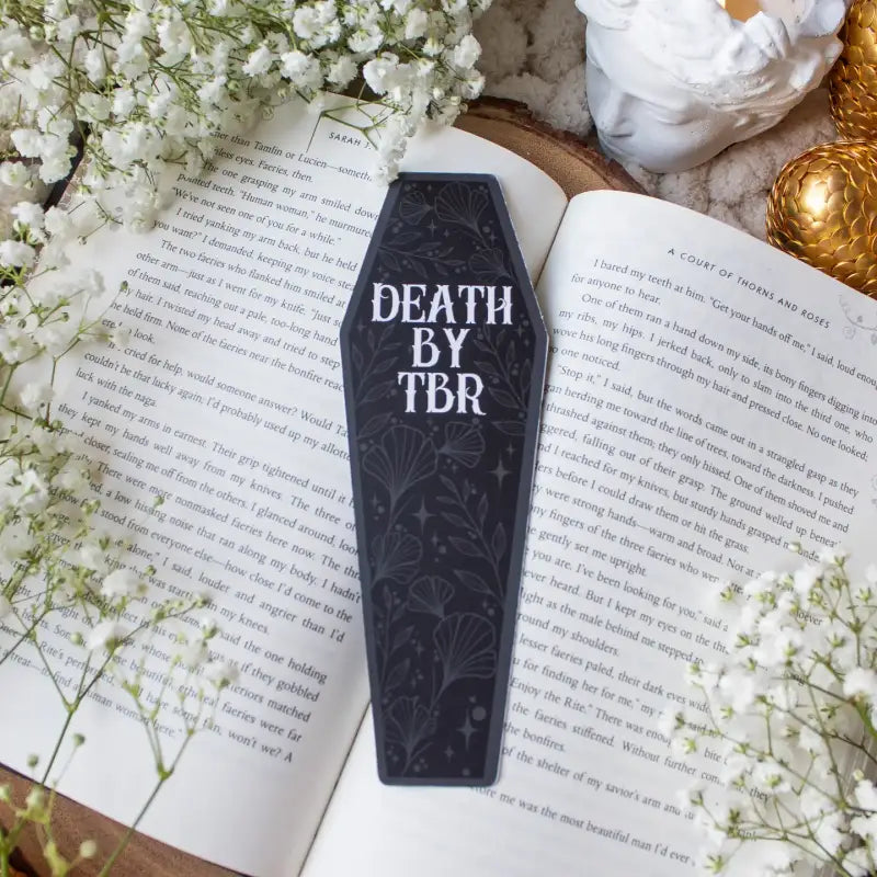 Death By Tbr Halloween Coffin Die Cut Bookmark | Soft Touch