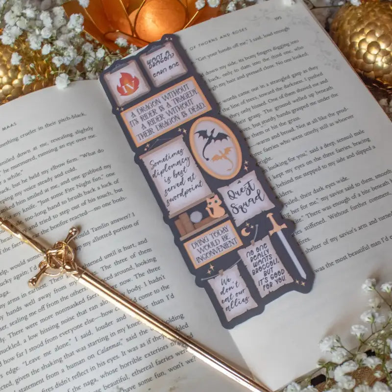 Fourth Wing Gallery Quote Wall Die-Cut Bookmark
