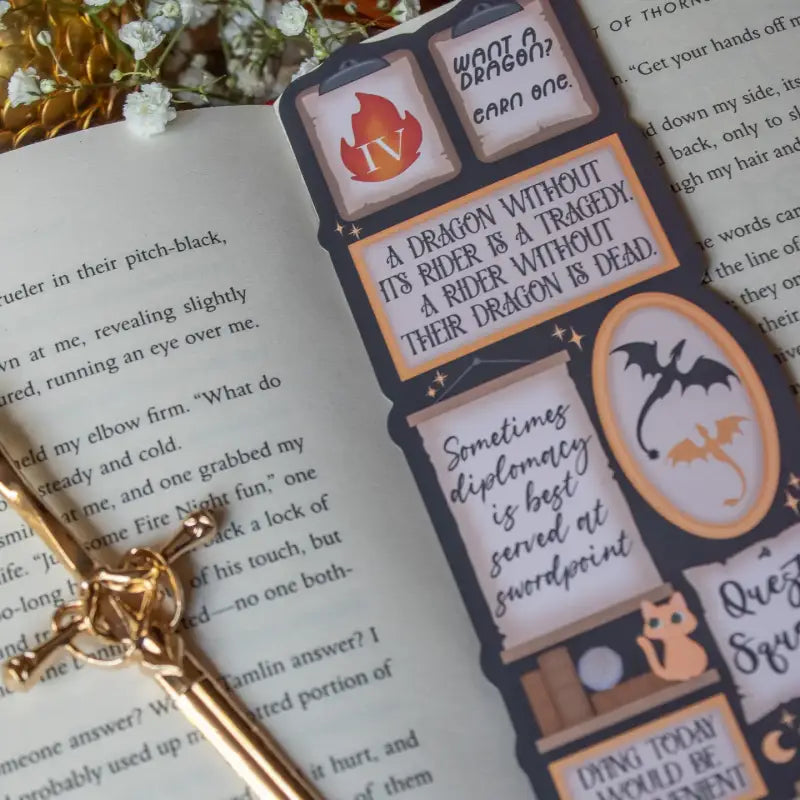 Fourth Wing Gallery Quote Wall Die-Cut Bookmark