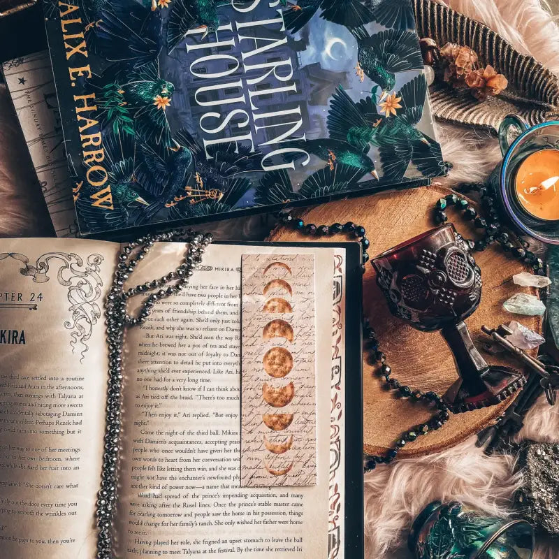 Moon Phases Handmade Bookmark