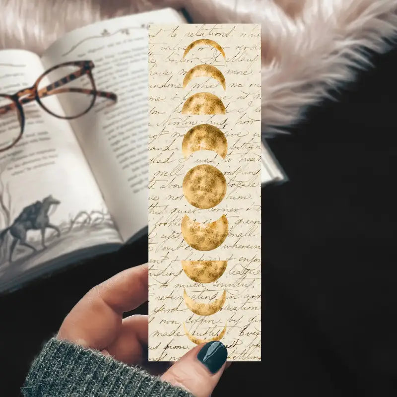 Moon Phases Handmade Bookmark