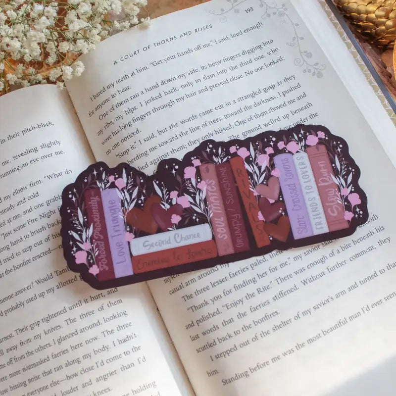 Romance Bookshelf Die Cut Bookmark | Soft Touch