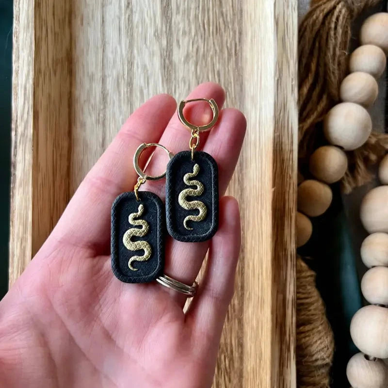Snake Clay Earrings