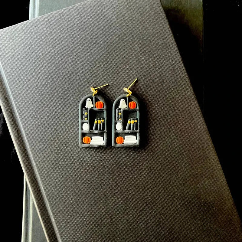Spooky Bookshelf Earrings