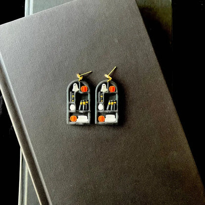 Spooky Bookshelf Earrings