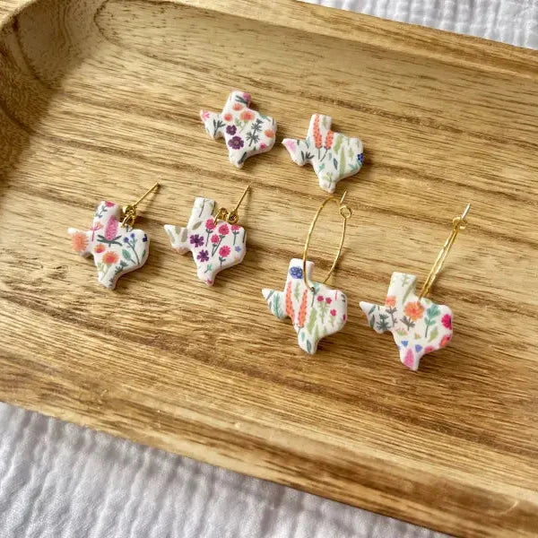 Texas Clay Earrings - hoop