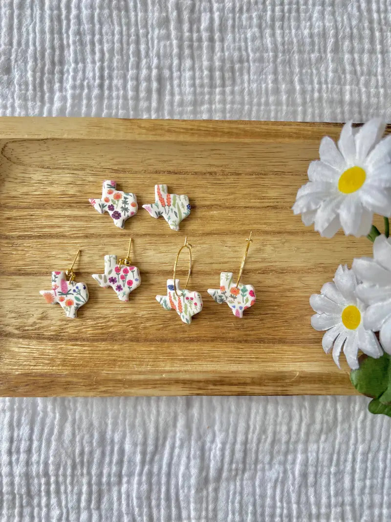Texas Clay Earrings - hoop