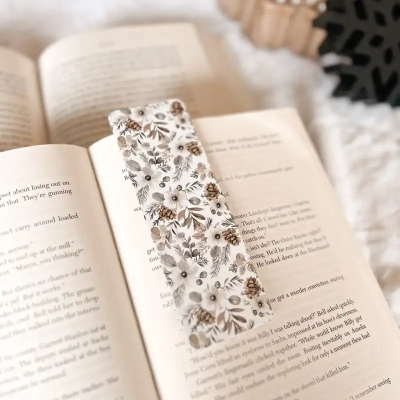 Winter White Floral Bookmark