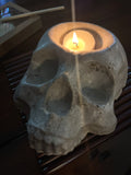 Concrete Skull Tea Light Holder